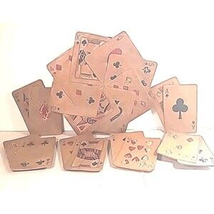 Vintage 7 Pc Poker cards Wooden Wall Decor Mancave Gameroom Playing Cards